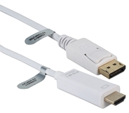 3ft DisplayPort to HDMI 4K Digital A/V White Cable DPHD-03W Cable, 037229005622 DisplayPort v1.1 Compliant, Connects DisplayPort Audio/Video into HDMI with HDCP, DP Male to HDMI Male, 3ft DPHD03 DPHD-03W cables feet foot 