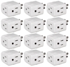 12-Pack 3-Outlets Compact Space-Saver Grounded Power Outlet Splitter PA-3PC-12PK 037229231212
