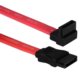 Premium 12 Inches SATA 6Gbps Down-Angle Internal Flat Data Cable SATA3-12R 037229115956 Cable, SATA III 1.5/3/6Gbps High Speed Internal Data Cable, Straight to Right-Angle Connector, 7Pin M/M, Red, 12inches 855155 SATA312R SATA3-12R cables  inches 3765 
