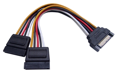 6 Inches SATA Internal Y Power Cable SATAP15-06Y 037229115918 Cable, SATA Power Y Splitter Cable, 15Pin Male to Dual-15Pin Female, 6 inches 634972 SATAP1506Y SATAP15-06Y cables  inches