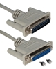 6ft DB25 Male to Female RS232 Serial Null Modem Cable with Interchangeable Mounting CC338-06N 037229338065 Cable, Serial RS232 Null Modem, DB25M/F, 6ft CC337MFS