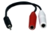 3.5mm Male to Dual-1/4 TS Female Y-Adaptor