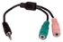 6 Inches 3.5mm 3-Ring Speaker/Microphone Jack Splitter
