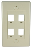 4Port Beige Wall Plate for Modular Keystone Jack C5WP-4P 037229714739 Category 5 - C5 Basic Wall Plate Assemblies, Wall Plate, Beige, 4 Ports C5WP-4PW JE317-V4/WH-UN 539460 C5WP4P C5WP-4P   2212 