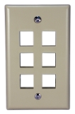 6Port Beige Wall Plate for Modular Keystone Jack C5WP-6P 037229714746 Category 5 - C5 Basic Wall Plate Assemblies, Wall Plate, Beige, 6 Ports C5WP-6PW JE317-V6/WH-UN 539577 C5WP6P C5WP-6P   2213 