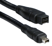 15ft IEEE1394b FireWire800/i.Link 9Pin to 4Pin A/V Black Cable CC1394F4-15 037229139112 Cable, IEEE1394b FireWire800-Bilingual/i.Link for Audio/Video, 9 to 4 Pins, 15ft 165563 PY7705 CC1394F415 CC1394F4-15 cables feet foot  2346 