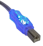 6ft USB 2.0 480Mbps Type A Male to B Male Translucent Illuminated/Lighted Cable with Blue LEDs CC2209C-06BLL 037229229455 Cable, USB 2.0 480Mbps Universal Serial Bus Type A Male to B Male Translucent Cable with Blue LEDs, For Printer, Scanner, Camera, External Drive & PC/Hub, 6ft 987065 TH6557 CC2209C06BLL CC2209C-06BLL cables feet foot  2456 