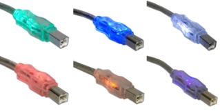 6ft USB 2.0 480Mbps Type A Male to B Male Translucent Illuminated/Lighted Cable with Multi-color LEDs CC2209C-06L 037229229905 Cable, USB 2.0 480Mbps Universal Serial Bus Type A Male to B Male Translucent Cable with Multi-color Changing LEDs, For Printer, Scanner, Camera, External Drive & PC/Hub, 6ft TH6559 CC2209C06L CC2209C-06L cables feet foot  2458 