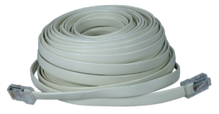 50ft RJ45 Male to Male Telco 8Wires Flat Silver Satin Patch Data Cable CC934-50 037229934502 Telco Flat Data Cable, Straight Thru, Silver Satin, RJ45M/M 8 Wires, 50ft CC93450 CC934-50  cables feet foot   3199