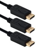 3-Pack 6ft DisplayPort Digital A/V UltraHD 4K Black Cable with Latches DP-06-3PK 037229003314 Cable, DisplayPort v1.1 Compliant, Digital Audio/Video with DHCP, 6ft 