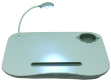 Laptop Desk with Built-In Cushion/LED Light and Cup Holder LD-LED 037229000955 Multifunction cushioned lap desk with with LED light, cup and pencil/stylus holder VN3036 193821 RG7782 LDLED LD-LED   2097 