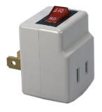 Single-Port Power Adaptor with Lighted On/Off Switch PA-1P 037229334104 Single-Port/1-Outlet 2-Prong Power Adaptor with On/Off Switch 153700 KV7013 PA1P PA-1P adapters adaptors   2117