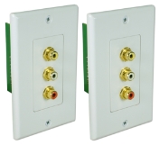 Composite Video with Stereo Audio CAT5e Wallplate Extender Kit RCA3AV-C5E 037229007138 RCA Composite Video with Stereo Audio Baluns, RJ45/CAT5e/6 Up to 300ft Wallplate Extender Kit, RCA F/F A-1177  CL5976 RCA3AVC5E RCA3AV-C5E   feet foot   3716 IMCE