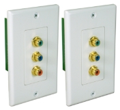 HDTV Component Video CAT5e Wallplate Extender Kit RCA3V-C5E 037229007107 3RCA HDTV Component Video Baluns, RJ45/CAT5e/6 Up to 300ft Wallplate Extender Kit, RCA F/F A-1170  CL5977 RCA3VC5E RCA3V-C5E   feet foot   3724 IMCE