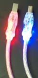6ft Lighted USB 2.0 Cables with Red and Blue LEDs USB2V-06RB 037229230208 USB 2.0 Lighted 6ft Cables 2-Pack Bundled with Blue & Red LEDs, A/B M/M 657759 USB2V06RB USB2V-06RB cables feet foot