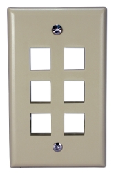 6Port Beige Wall Plate for Modular Keystone Jack C5WP-6P 037229714746 Category 5 - C5 Basic Wall Plate Assemblies, Wall Plate, Beige, 6 Ports C5WP-6PW JE317-V6/WH-UN 539577 C5WP6P C5WP-6P   2213 