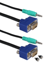 6ft High Performance UltraThin VGA/QXGA HDTV/HD15 with Audio Tri-Shield Fully-Wired Cable with Panel-Mountable Connectors CC388MA-06 037229422405 Cable, Straight Thru, UltraThin VGA/UXGA HDTV/RGB Video with Audio, Premium Interchangeable Mounting, Mini HD15/3.5mm M/M Triple Shielded, Full Wired, 6ft 398776 Y96363 CC388MA06 CC388MA-06 cables feet foot  2731 