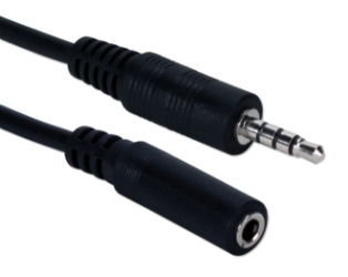 6ft 3.5mm 3-Ring Mini-Stereo Headset Mic & Audio Extension Cable CC411-06 037229400014 Cable, Multimedia, Speaker - 3.5mm M/F Extn, 6ft cables feet foot 