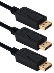 3-Pack 6ft DisplayPort Digital A/V UltraHD 4K Black Cable with Latches DP-06-3PK 037229003314 Cable, DisplayPort v1.1 Compliant, Digital Audio/Video with DHCP, 6ft 