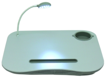 Laptop Desk with Built-In Cushion/LED Light and Cup Holder LD-LED 037229000955 Multifunction cushioned lap desk with with LED light, cup and pencil/stylus holder VN3036 193821 RG7782 LDLED LD-LED   2097 