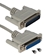 10ft DB25 Male to Female RS232 Serial Null Modem Cable with Interchangeable Mounting - CC338-10