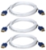 6ft 3-Pack High Speed HDMI UltraHD 4K with Ethernet Thin Flexible White Cables with Blue Connectors - HDT-6F-3PB