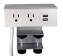 Adjustable Deskmount Dual-Power Outlets with Dual-USB 3.5Amp Charger, 10ft Power Cord and Up to 2-Inch Mounting - P2P2U-10B