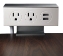 Adjustable Deskmount Dual-Power Outlets with Dual-USB 3.5Amp Charger, 10ft Power Cord and Up to 2-Inch Mounting - P2P2U-10B
