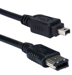 6ft IEEE1394 FireWire/i.Link 6Pin to 4Pin A/V Black Cable CC1394B-06 037229139440 Cable, IEEE1394 FireWire/i.Link for Audio/Video, 6 to 4 Pins, 6ft 163238 PY7688 CC1394B06 CC1394B-06 cables feet foot  2315 