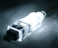 10ft IEEE1394 FireWire/i.Link 6Pin to 4Pin A/V Translucent Illuminated/Lighted Cable with White LEDs CC1394B-10WHL 037229139235 Cable, IEEE1394 FireWire/i.Link for Audio/Video with White LEDs, 6 to 4Pins, 10ft, Translucent 166033 TH6601 CC1394B10WHL CC1394B-10WHL cables feet foot  2326 