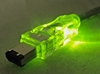 15ft IEEE1394 FireWire/i.Link 6Pin to 4Pin A/V Translucent Illuminated/Lighted Cable with Green LEDs CC1394B-15GNL 037229139259 Cable, IEEE1394 FireWire/i.Link for Audio/Video with Green LEDs, 6 to 4Pins, 15ft, Translucent 166199 TH6603 CC1394B15GNL CC1394B-15GNL cables feet foot  2329 