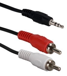 3ft 3.5mm Mini-Stereo Male to Dual-RCA Male Speaker Cable CC399-03 037229399202 Cable, Multimedia, Stereo Speaker - 3.5mm/2RCA M, 3ft 189449 TW8099 CC39903 CC399-03 cables feet foot  2765 