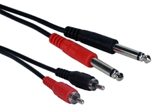 6ft Dual-RCA Male to Dual-1/4 TS Male Stereo Audio Conversion Cable CC399RTS-Y06 037229402889