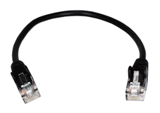 1ft 350MHz CAT5e/Ethernet Flexible Snagless Black Patch Cord CC711-01BK 03722971048