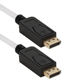 10ft DisplayPort UltraHD 4K White Cable with Black Connectors & Latches DPM-10WBK 037229080230 Cable, DisplayPort v1.1 Compliant, Digital Audio/Video with DHCP, 10ft 