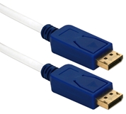 6ft DisplayPort UltraHD 4K White Cable with Blue Connectors & Latches DPM-06WBL 037229080148 Cable, DisplayPort v1.1 Compliant, Digital Audio/Video with DHCP, 6ft 
