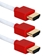 6ft 3-Pack High Speed HDMI UltraHD 4K with Ethernet Thin Flexible White Cables with Red Connectors - HDT-6F-3PR
