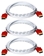 10ft 3-Pack High Speed HDMI UltraHD 4K with Ethernet Thin Flexible White Cables with Red Connectors - HDT-10F-3PR