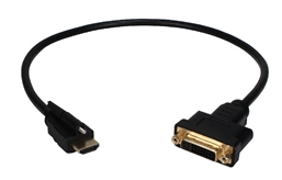 0.5-Meter DVI Female to Locking HDMI Male 1440p/4K Adaptor HDVISX-05M 037229491074 Cable, HDMI with Screw Locking Connector to DVI 1080p HDTV/Projector/Computer Video/Adaptor, M/F, 05-Meter PY7721 HDVISX05M HDVISX-05M adapters adaptors cables  meters  3450 IMCE