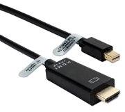 15ft Mini DisplayPort/Thunderbolt to HDMI 4K Conversion Video Black Cable MDPH-15BK 037229005615 Cable, Mini-DisplayPort v1.1 Compliant, Connects Mini DisplayPort into HDMI port, Mini-DP Male to HDMI Male, MDPH15 MDPH-15 cables feet foot 