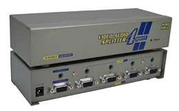 400MHz 4Port VGA Video Splitter/Distribution Amplifier with Audio MSV604P4A 037229006513