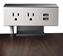 Adjustable Deskmount Dual-Power Outlets with Dual-USB 2.1Amp Charger & 10ft Power Cord - P2P2U-10