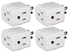 4-Pack 3-Outlets Compact Space-Saver Grounded Power Outlet Splitter - PA-3PC-4PK