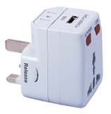 Premium World Power Travel Adaptor Kit with Surge Protection and 1Amp USB Charger PA-C2 037229334128 3-in-1 Global/World Power Travel Power Adaptor with USB Wall Charger for US, UK, Europe, Asia and more WP-300A 243956 KV7012 PAC2 PA-C2 adapters adaptors   3973 