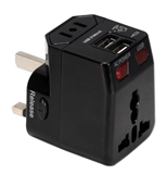 Premium World Travel Power Adaptor with Surge Protection & 2.1A Dual-USB Charger PA-C4 037229334623 3-in-1 Global/World Power Travel Power Adaptor with Dual-USB Wall Charger for US, UK, Europe, Asia and More WP-300A-B2-2.1A  PAC4 PA-C4 adapters adaptors   3952 
