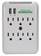 6-Outlet Wallmount Surge Protector with Dual-USB 2.4Amp Charging Ports - PP-68PL-AC6200-CMT