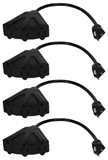 4-Pack 12 Inches 3-Outlet OutletSaver AC Power Splitter Adaptor PP-ADPT3-4PK 037229231328