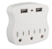 3-Outlets Wallmount Power Strip with Dual-USB 2.1Amp Charging Ports - PS-05UW