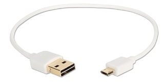 1ft Premium Reversible USB to Reversible Micro-USB Sync & Fast Charger White Cable for Smartphones & Tablets QP2218R-1W 037229227437