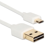 3ft Premium Reversible USB to Reversible Micro-USB Sync & Fast Charger White Cable for Smartphones & Tablets QP2218R-3W 037229227451
